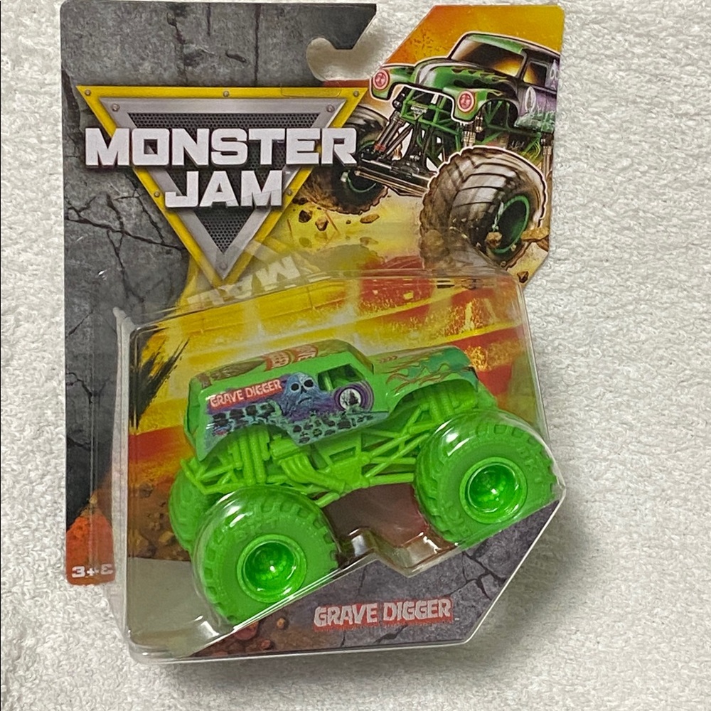 Grave Digger Monster Jam Truck Neon Green series one